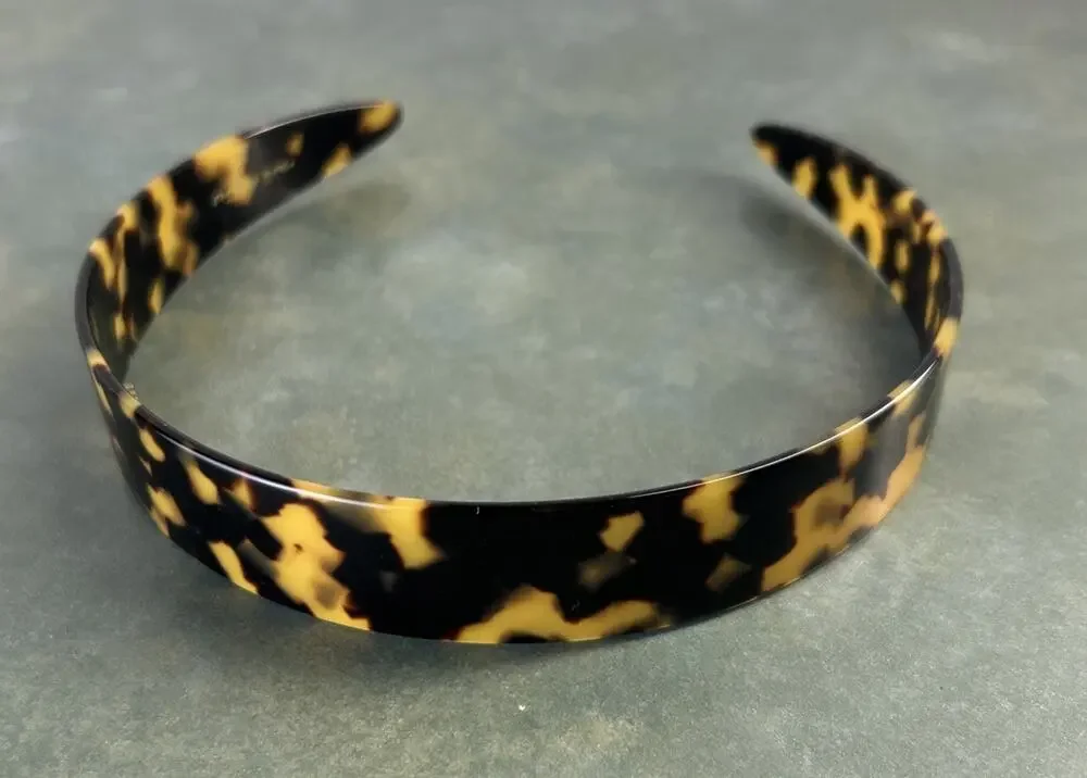 Vintage Charles J Wahba Tortoiseshell Wide Headband Handmade France Hair Band